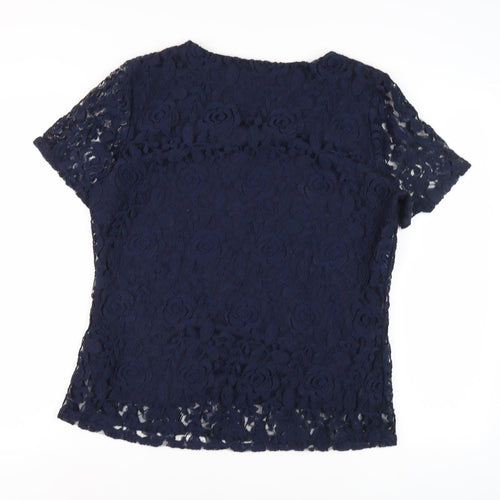 Touch Collection Women's Blue Lace Top - Size M