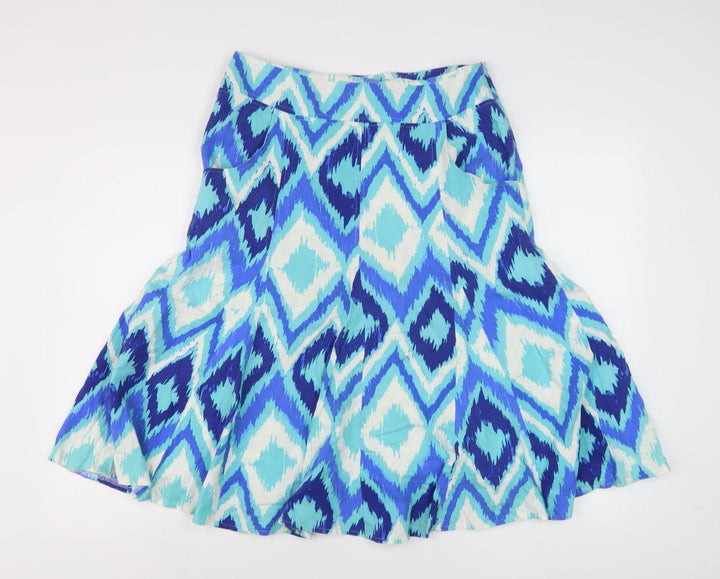 M&Co. Women's Blue Geometric Skirt, Size 12