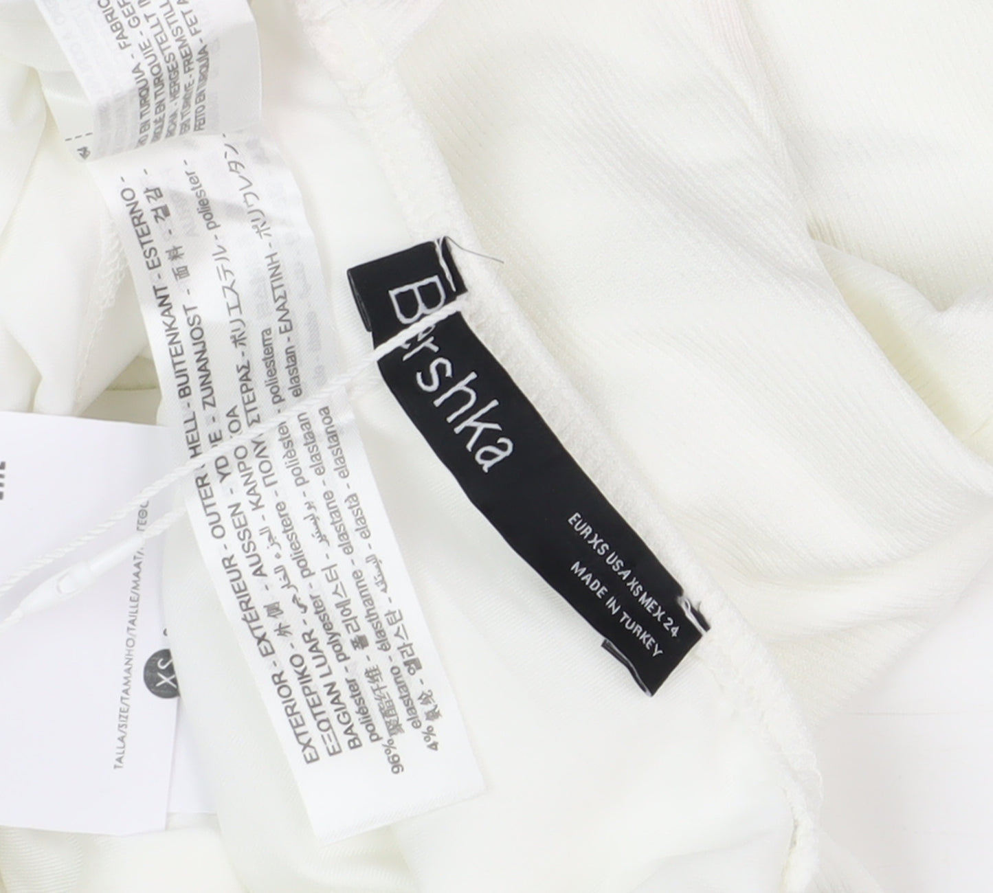 Bershka Women's White Bodycon Mini Dress XS