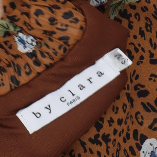 By Clara Paris Brown Flare Skirt Women's M - Animal Floral