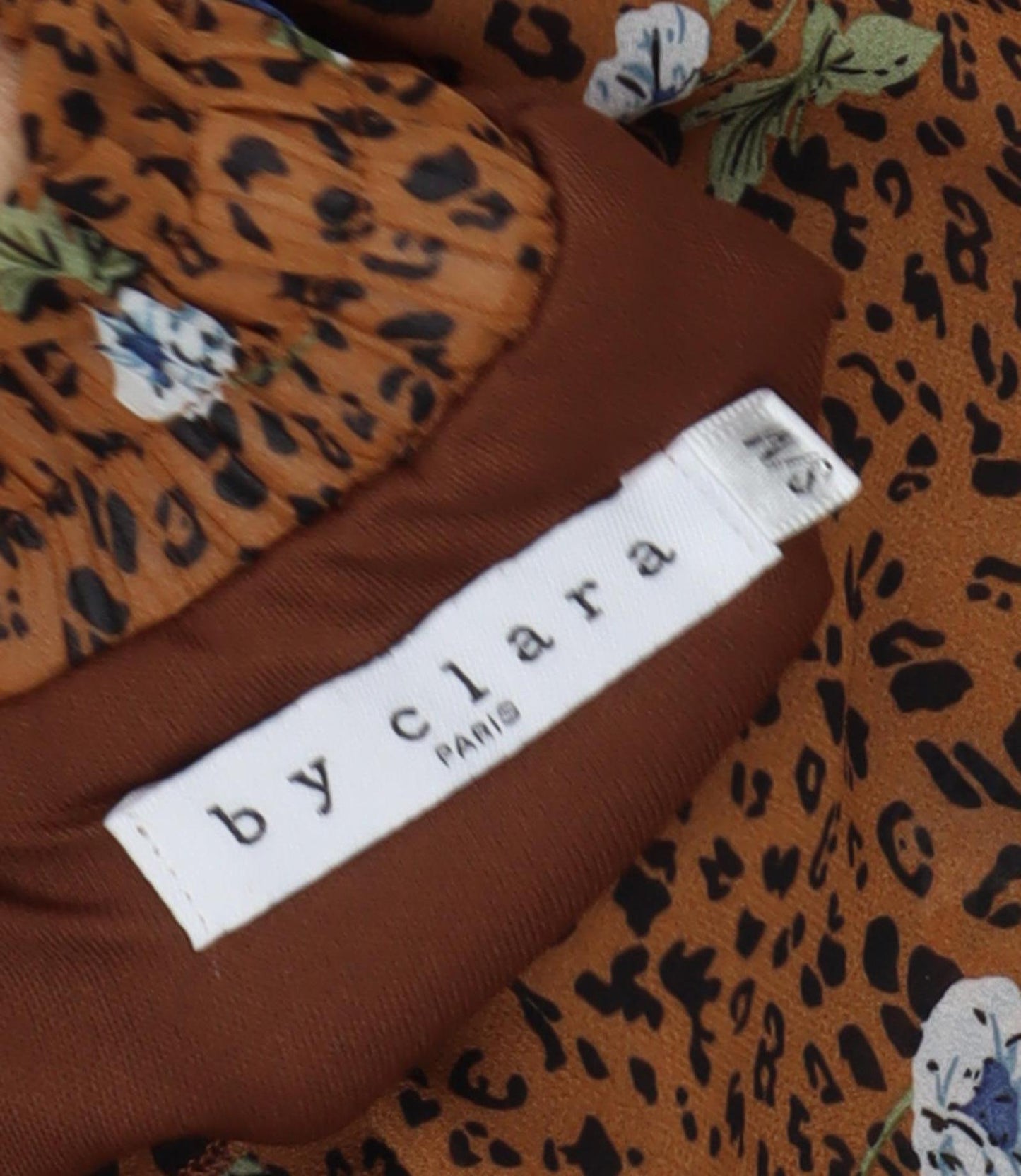 By Clara Paris Brown Flare Skirt Women's M - Animal Floral