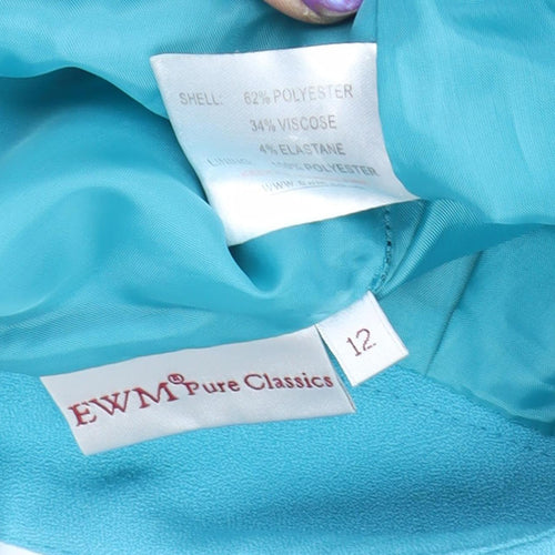 EWM Women's Blue Size 12 Midi Pencil Skirt