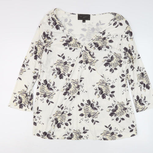 Ann Harvey Women's Floral Top 3/4 Sleeve Size 16