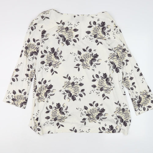 Ann Harvey Women's Floral Top 3/4 Sleeve Size 16
