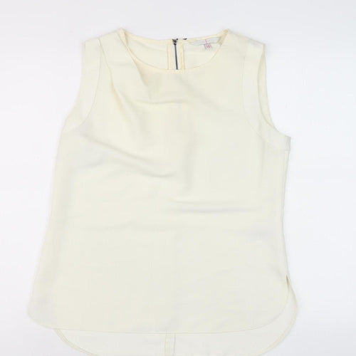 Debenhams Women's Ivory Sleeveless Blouse Size 12