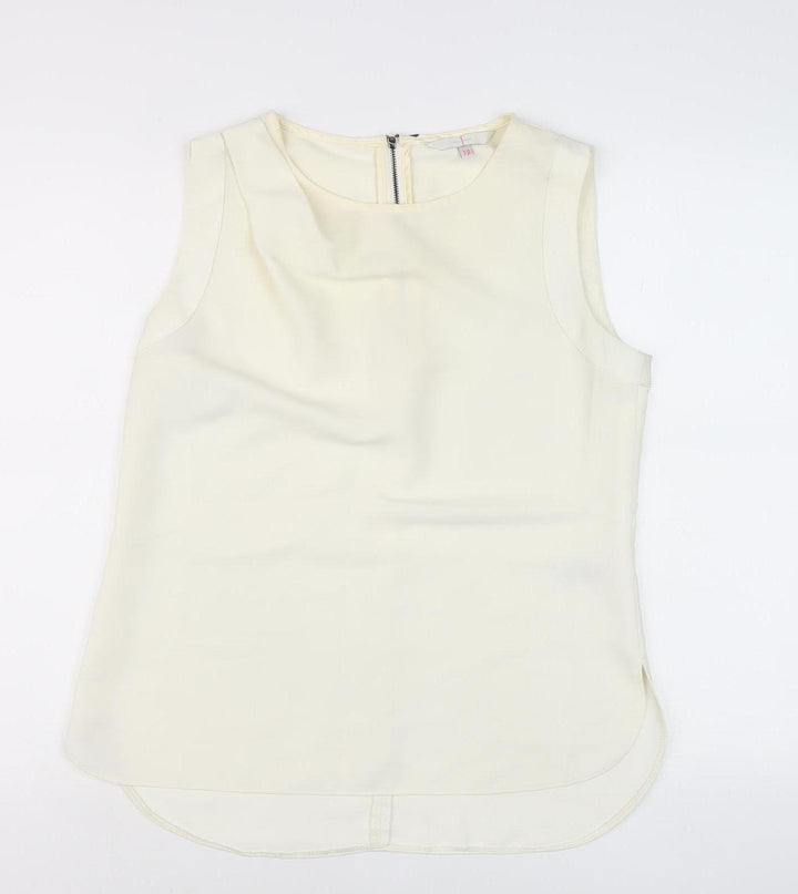 Debenhams Women's Ivory Sleeveless Blouse Size 12