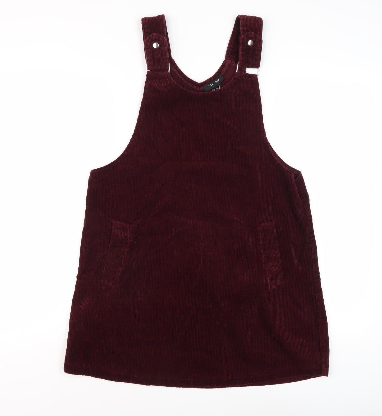 New Look Women's Red Corduroy Pinafore Dress Size 10