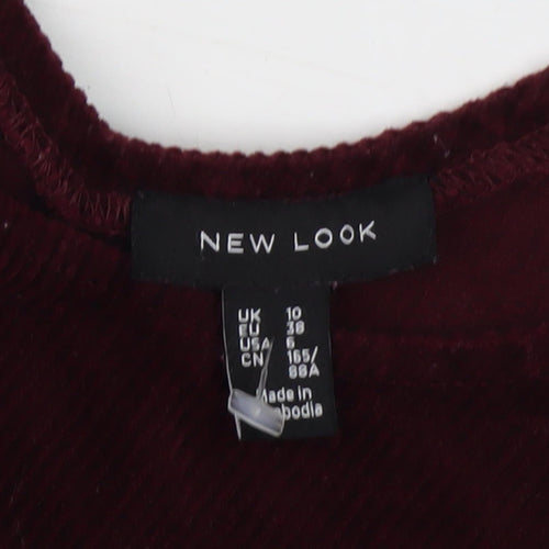 New Look Women's Red Corduroy Pinafore Dress Size 10
