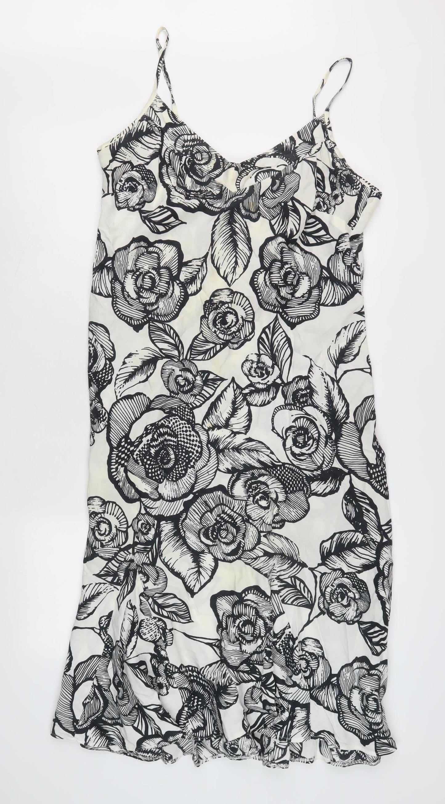 Per Una Women's Black Floral Slip Dress Size 14
