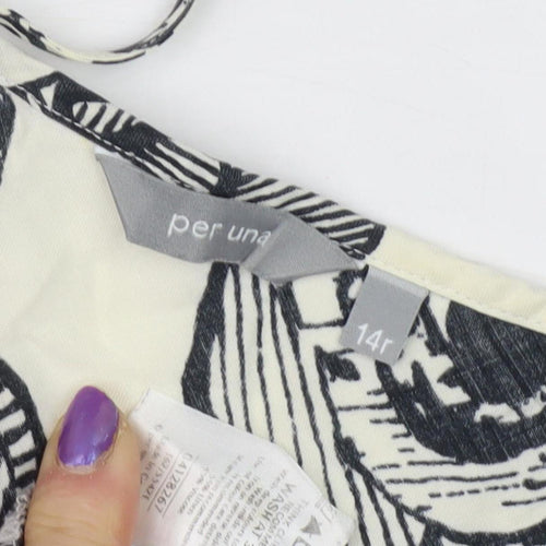 Per Una Women's Black Floral Slip Dress Size 14