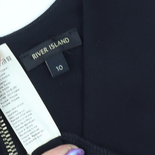 River Island Women's Black Peplum Dress Size 10