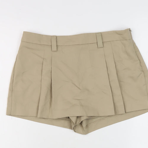 Stradivarius Women's Beige Chino Shorts, Size 10, Casual, Pleated