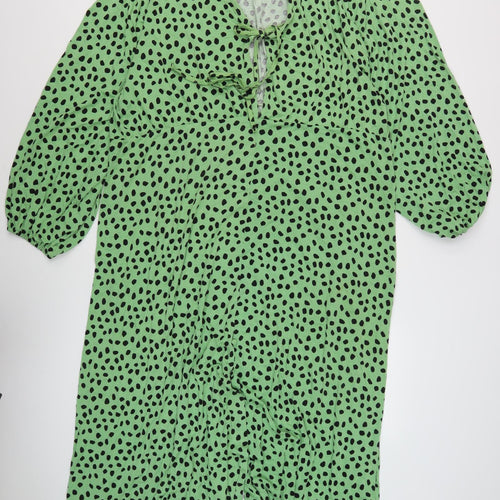 ASOS Women's Green Polka Dot V-Neck Dress Plus 28