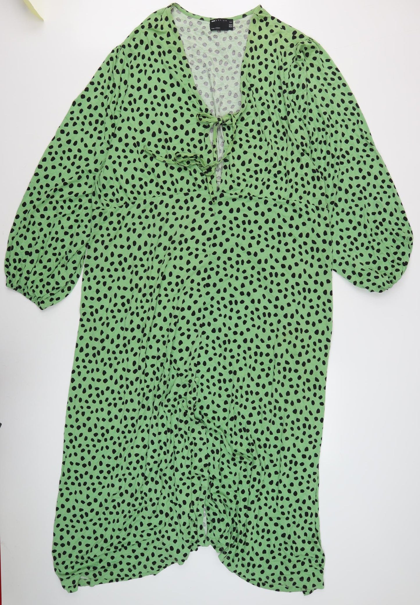 ASOS Women's Green Polka Dot V-Neck Dress Plus 28