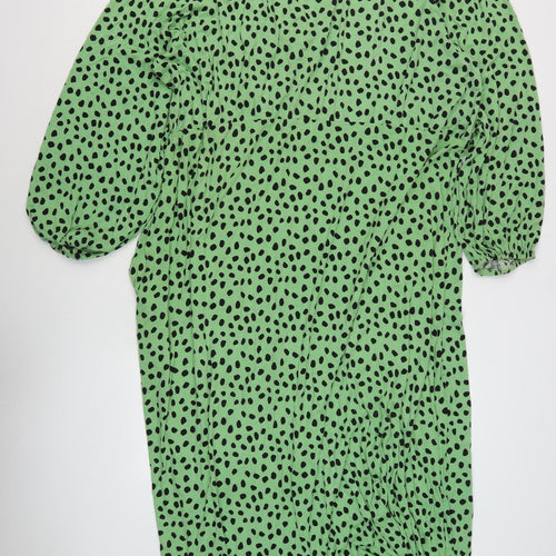 ASOS Women's Green Polka Dot V-Neck Dress Plus 28