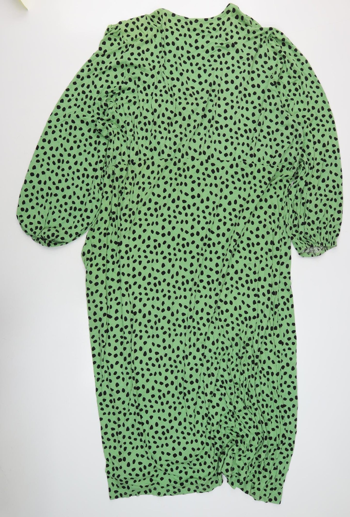ASOS Women's Green Polka Dot V-Neck Dress Plus 28