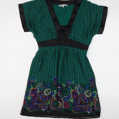 Red Herring Women’s Green Floral Short Shift Dress Size 8