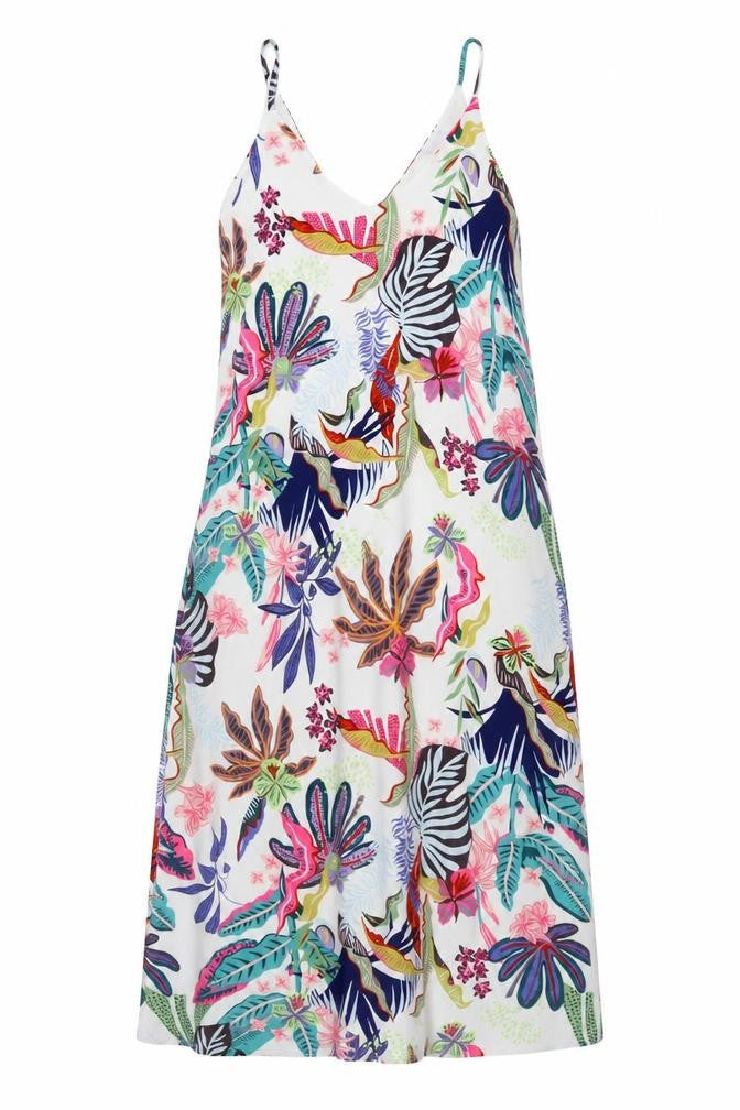 Front view of Only Women's Multicoloured Floral Slip Dress V-Neck, size 6