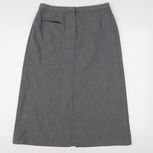 Marks and Spencer Women's Grey Zip Skirt, Size 12