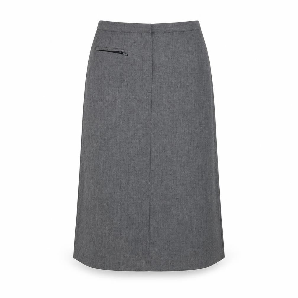 Front view of Marks & Spencer Women's Grey Zip Skirt, size 12