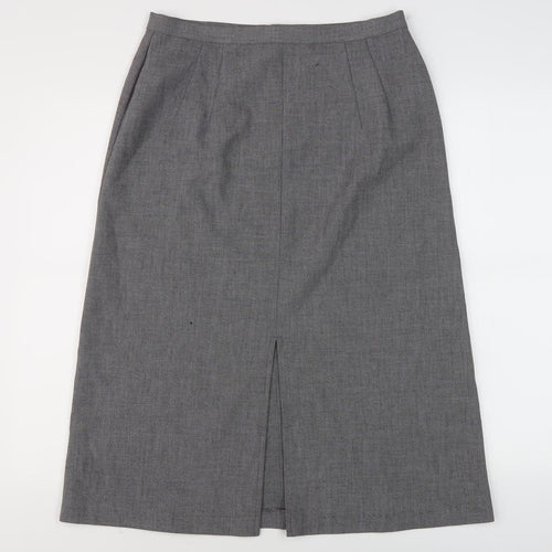 Marks and Spencer Women's Grey Zip Skirt, Size 12
