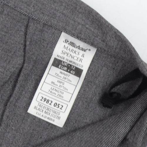 Marks and Spencer Women's Grey Zip Skirt, Size 12