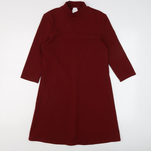 Monki Women's Red A-Line Dress, Size S, High Neck