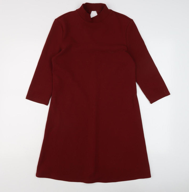Monki Women's Red A-Line Dress, Size S, High Neck