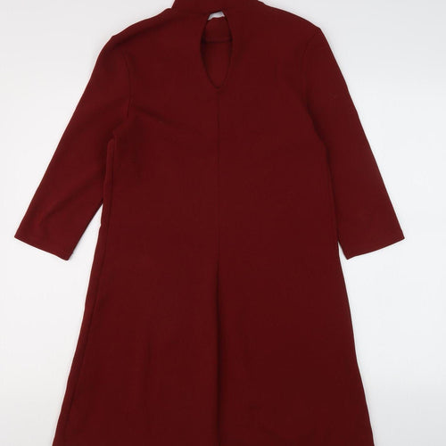 Monki Women's Red A-Line Dress, Size S, High Neck