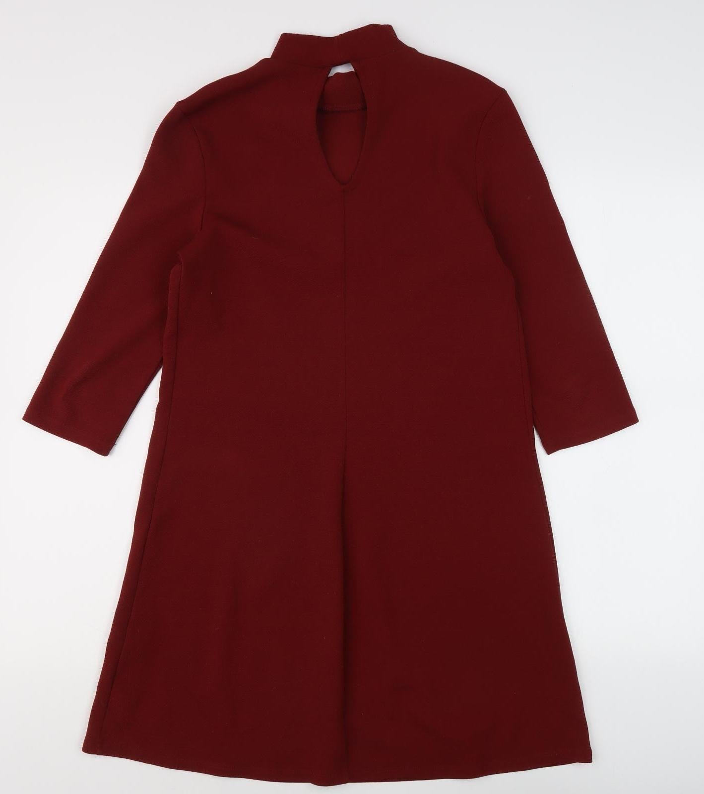 Monki Women's Red A-Line Dress, Size S, High Neck