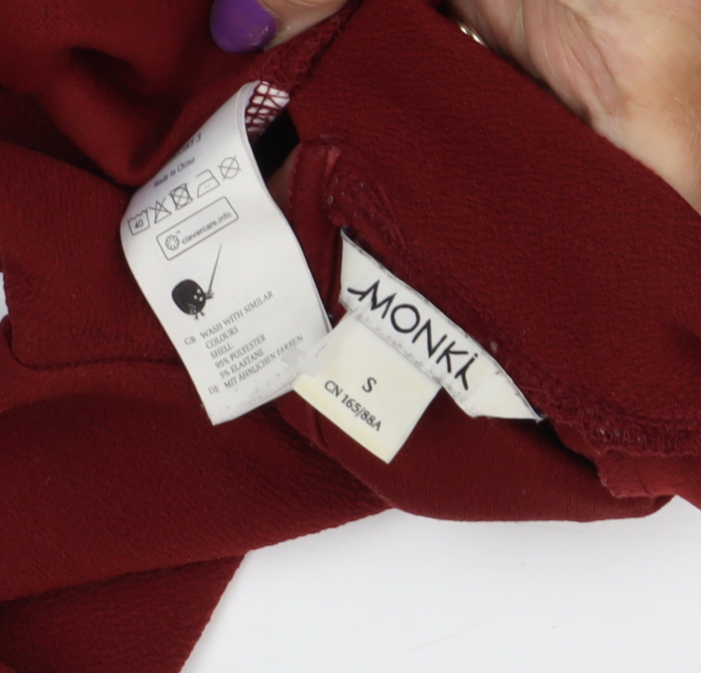 Monki Women's Red A-Line Dress, Size S, High Neck