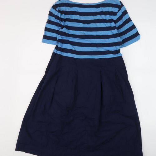 COS Women's Blue Striped Fit & Flare XS Dress