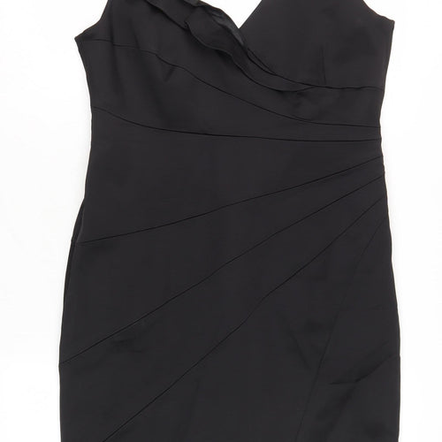 Coast Women's Black One Shoulder Sheath Dress, Size 16