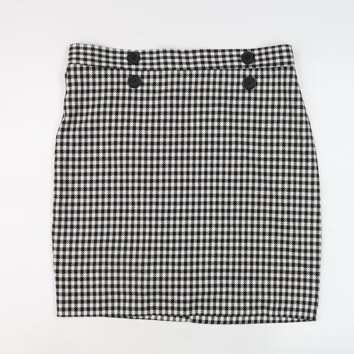 M&Co Women's Black Check Pencil Skirt Size 16