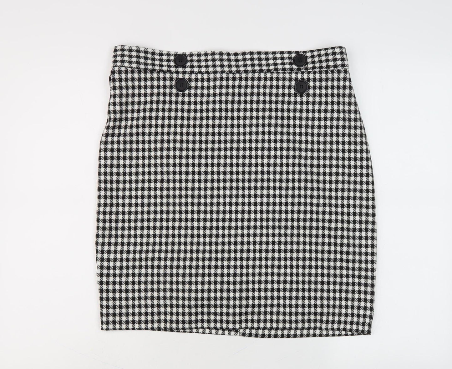 M&Co Women's Black Check Pencil Skirt Size 16