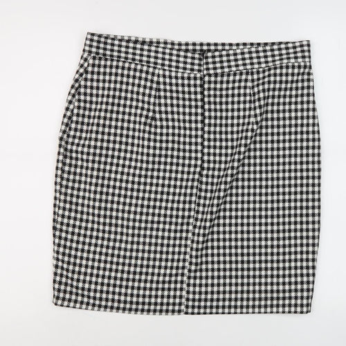 M&Co Women's Black Check Pencil Skirt Size 16