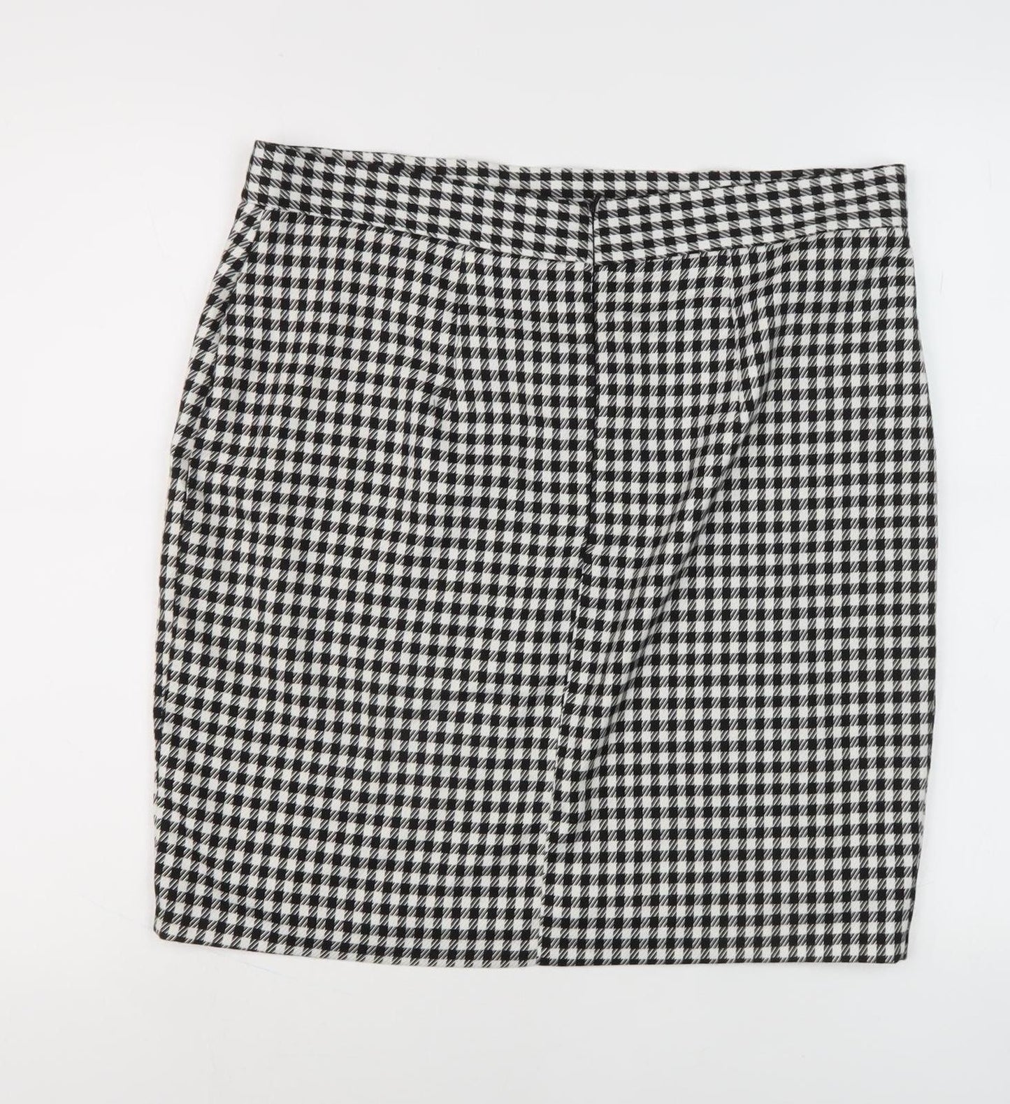 M&Co Women's Black Check Pencil Skirt Size 16