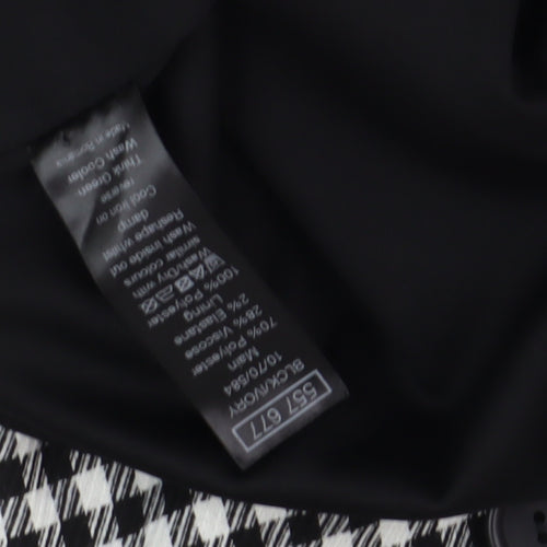 M&Co Women's Black Check Pencil Skirt Size 16