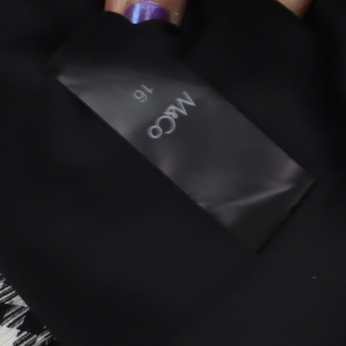 M&Co Women's Black Check Pencil Skirt Size 16