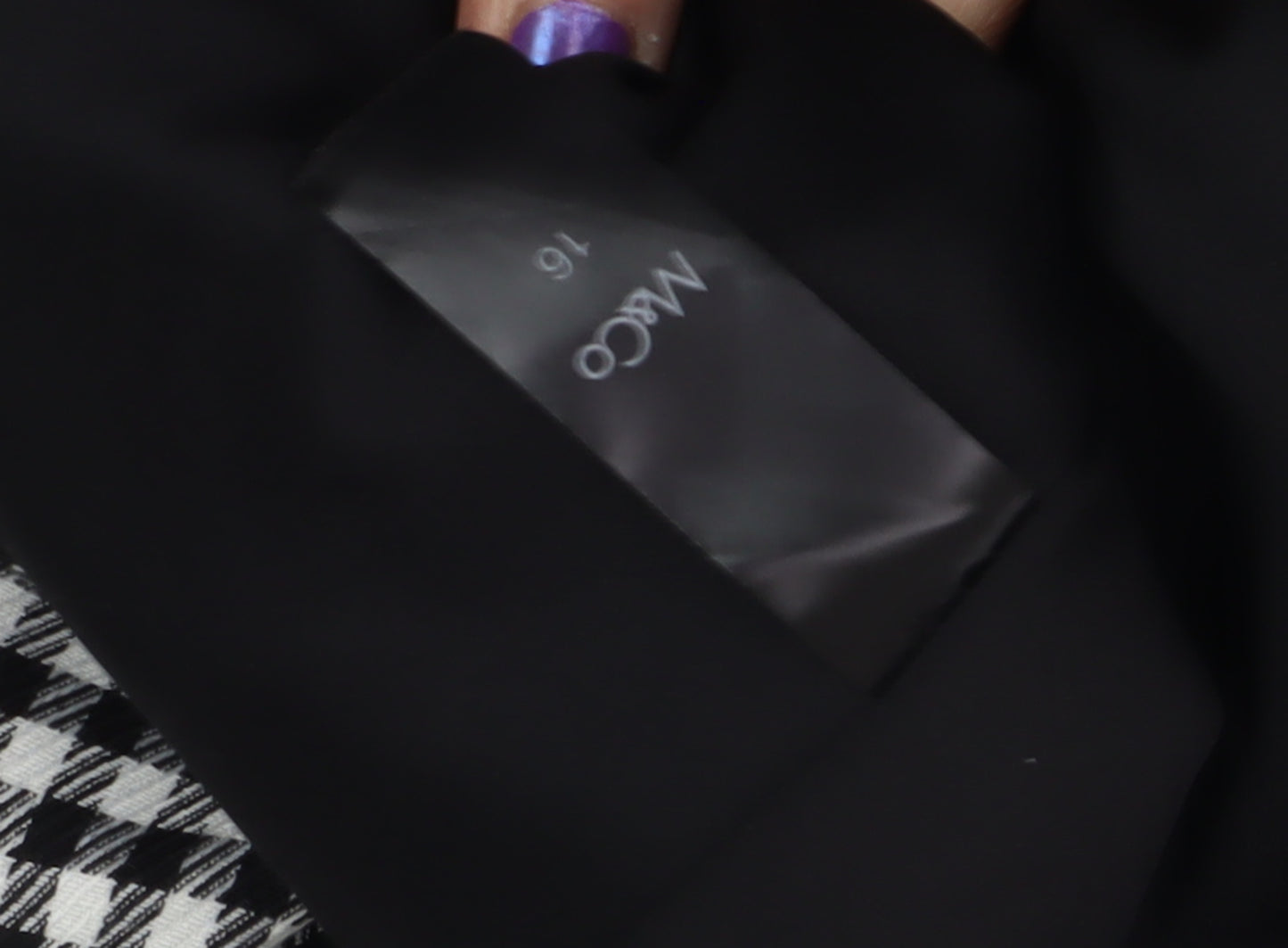 M&Co Women's Black Check Pencil Skirt Size 16