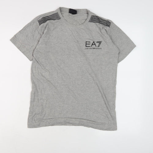 Emporio Armani Grey Men's S T-Shirt with Logo