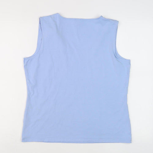 Viyella Women's Blue Tank Top XL Scoop Neck