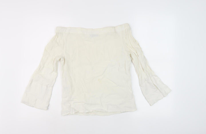 Mint Velvet Women's Ivory Off Shoulder Blouse Size 6