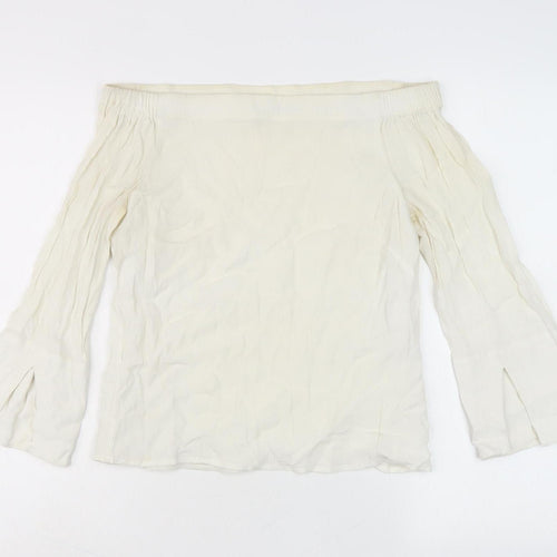 Mint Velvet Women's Ivory Off Shoulder Blouse Size 6