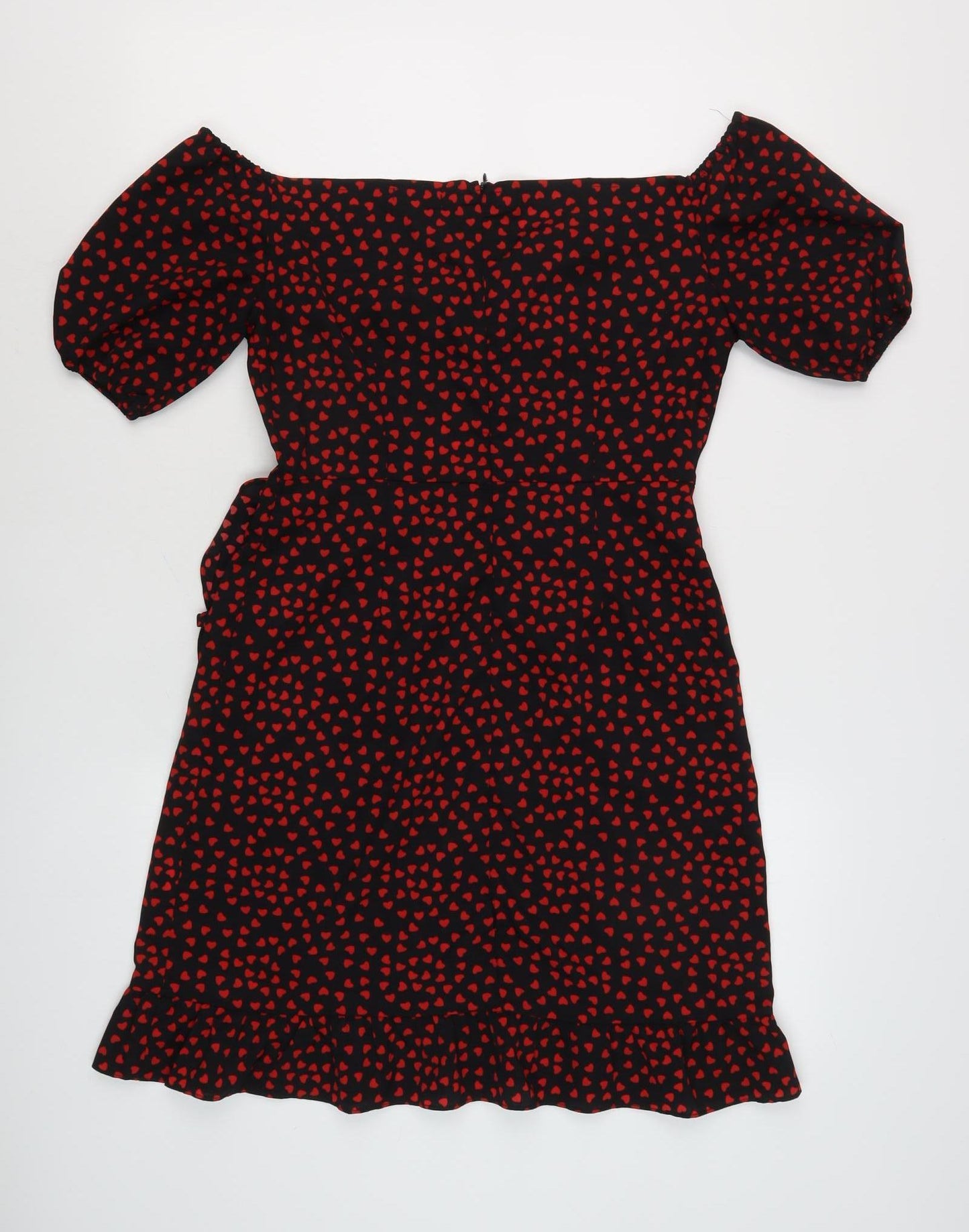 Boohoo Women's Black & Red Bodycon Dress, Size 10, Party Wear