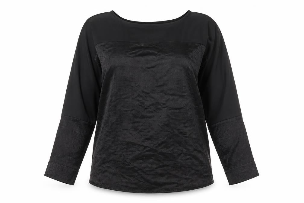Front view of Oasis Women's Black Boat Neck Top -, size M