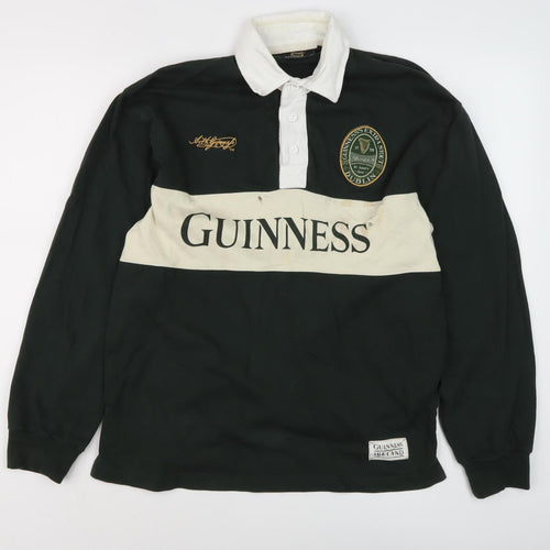 Guinness Men’s Green Long Sleeve Polo, Size S