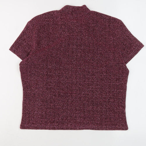 Monki Women's Purple Mock Neck Zip Top