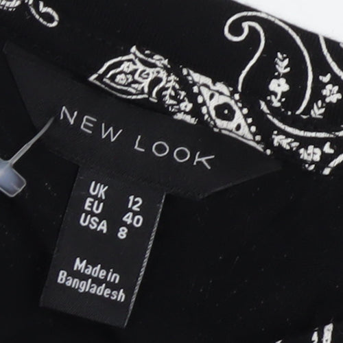 New Look Women's Black Paisley Top Size 12
