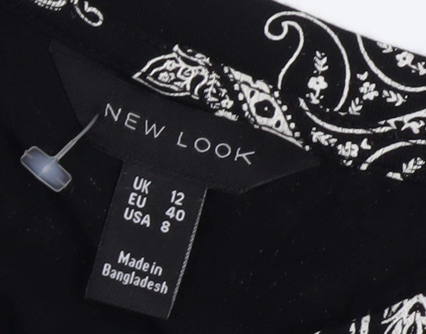 New Look Women's Black Paisley Top Size 12